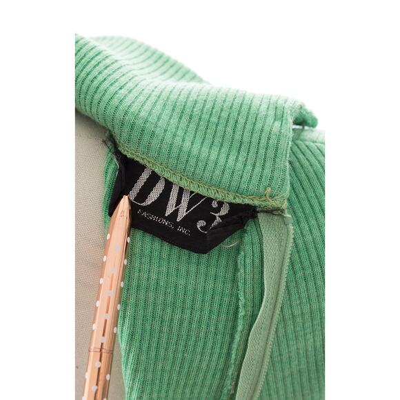 Vintage 1970s Sweater Dress 70s Studded Knit Green Turtleneck Fit Flare Maxi - Picture 9 of 9